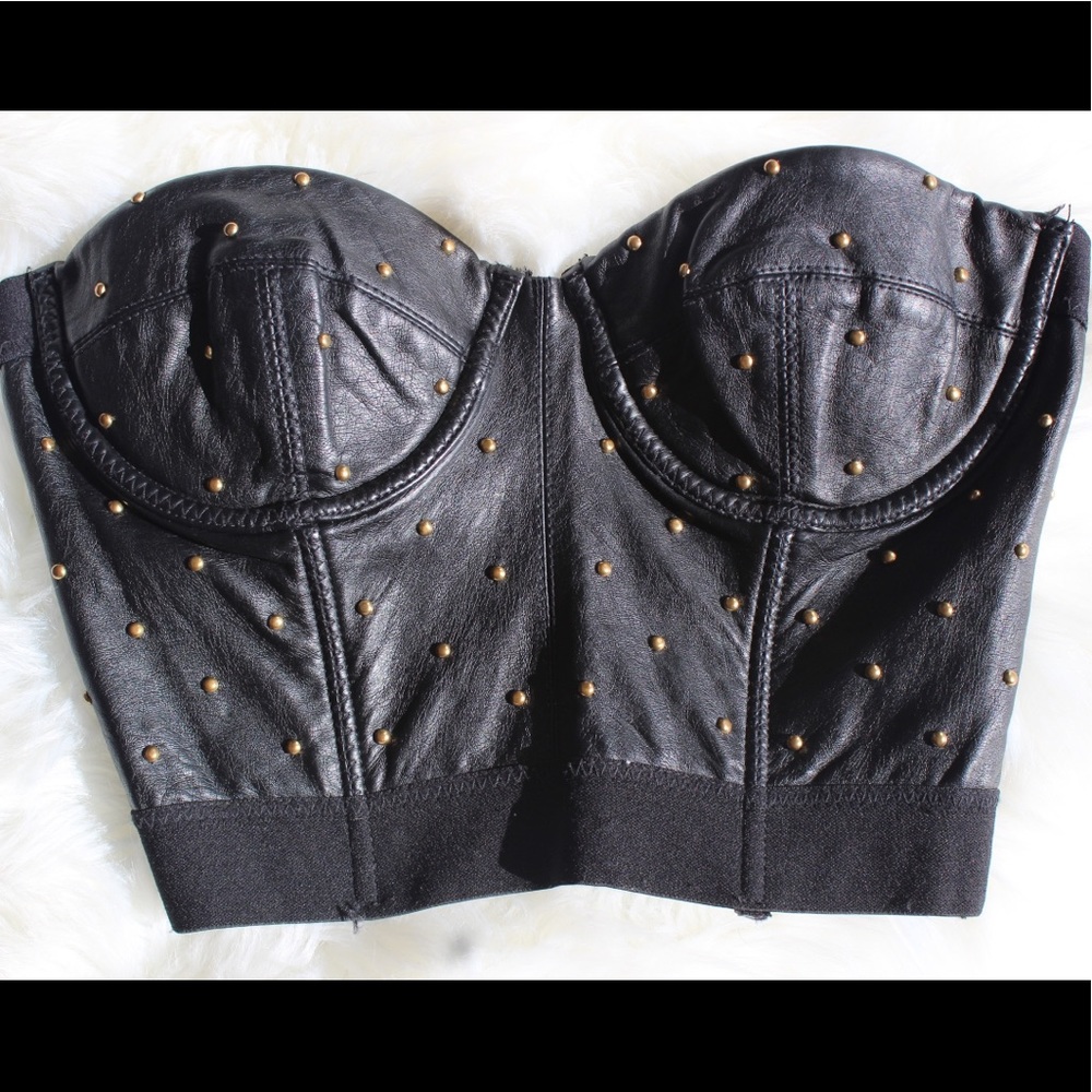 Biker Girl Leather Crop Top